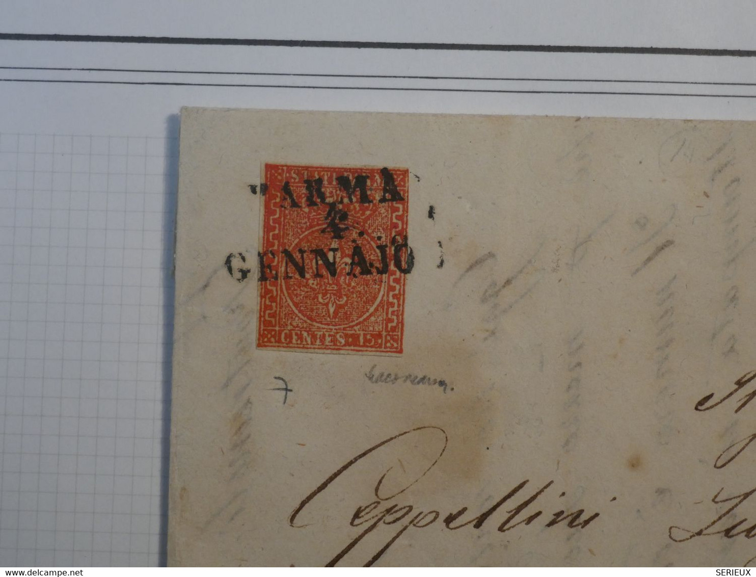 C DUCHé PARMA  ITALIA   BELLE LETTRE SIGNEE  RARE 1855 PARMA  + LE 15C ++AFFRANC. PLAISANT+ + - Parma