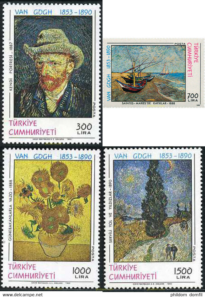 120319 MNH TURQUIA 1990 CENTENARIO DE LA MUERTE DE VINCENT VAN GOGH - Collections, Lots & Series