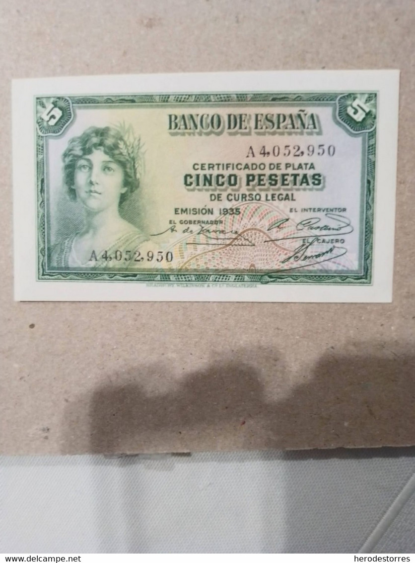 5 Pesetas 1935 Serie A, UNC - 5 Pesetas