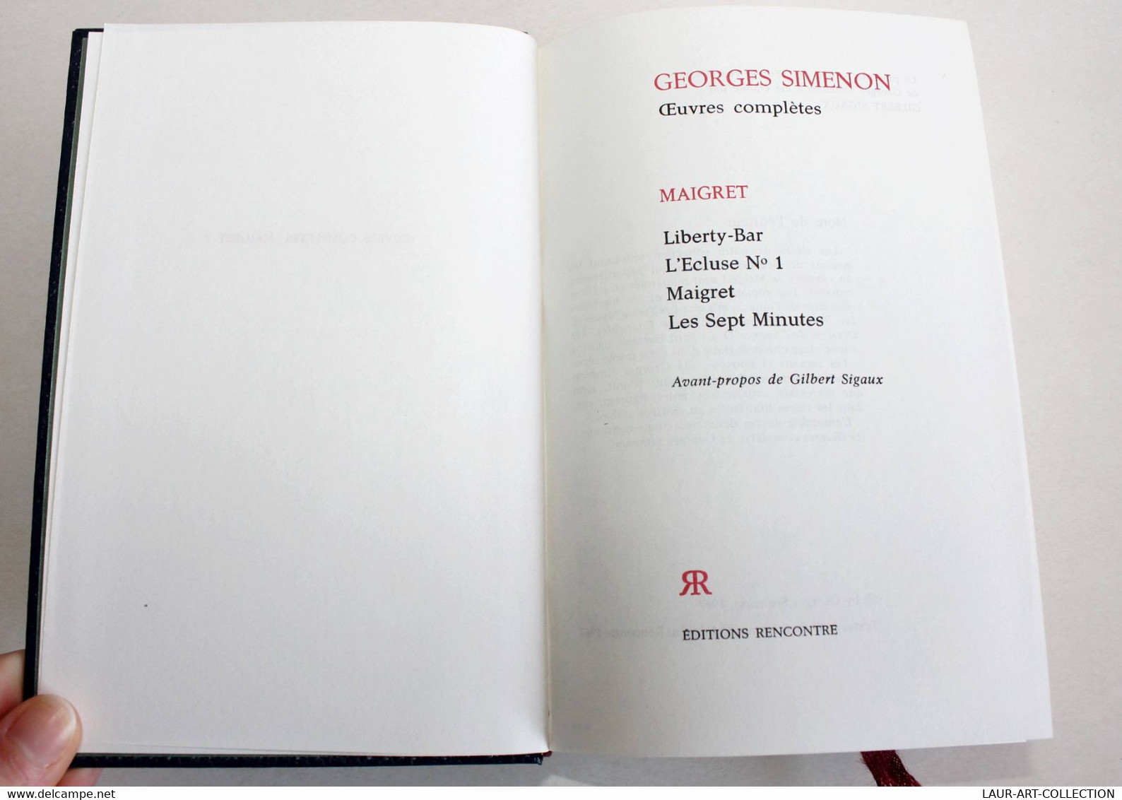GEORGES SIMENON - OEUVRES COMPLETES, MAIGRET N°V LIBERTY-BAR, L'ECLUSE N°1, 7min / ANCIEN LIVRE DE COLLECTION (2301.236) - Simenon