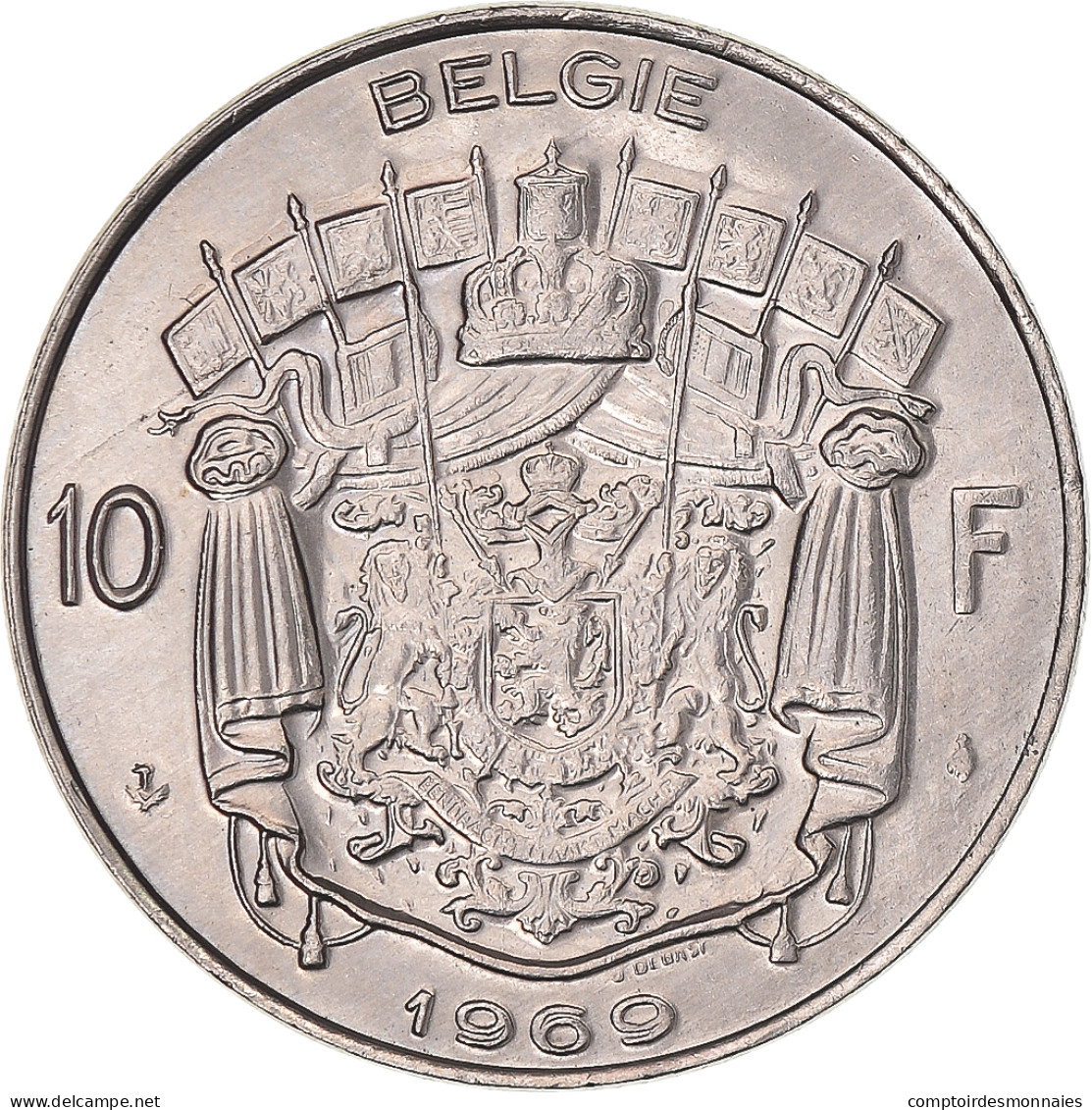 Monnaie, Belgique, 10 Francs, 10 Frank, 1969, Bruxelles, TTB+, Nickel, KM:156.1 - 10 Frank