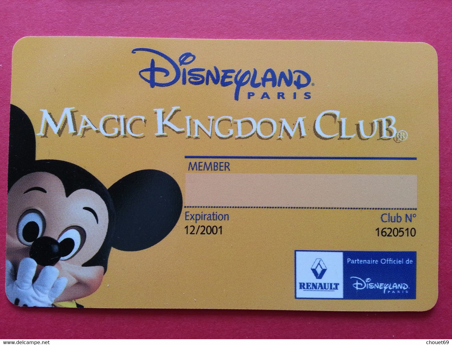 Disneyland Paris  - Magic Kingdom Club - Renault - 12/2001 EURO DISNEY (TB0322 - Disney Passports