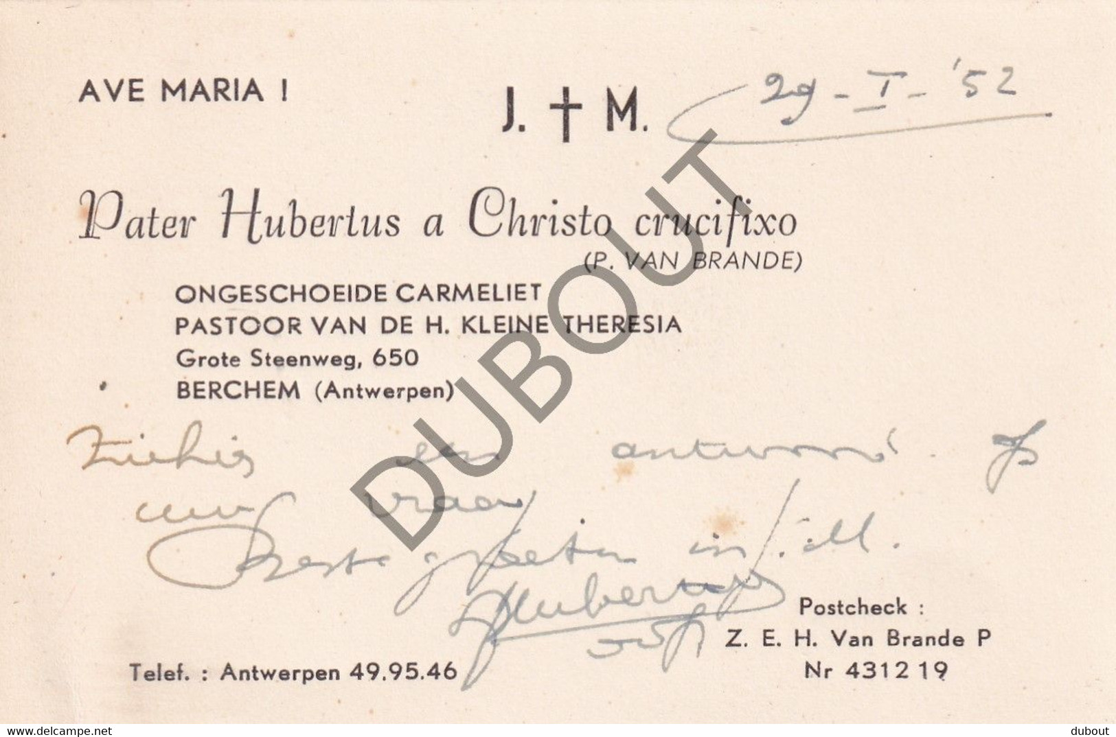 Karmelieten: Orde Onze Lieve Vrouw Van Den Berg Carmel - P. Andreas, Vertaald Door Priester Klep - 1914  (S288) - Anciens