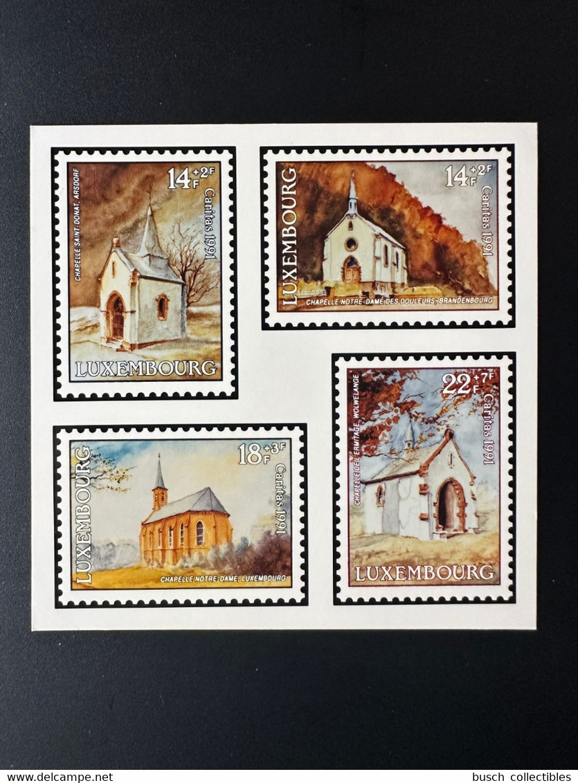 Luxembourg 1991 Mi. 1284 - 1287 Epreuve Photo Publicity Essay Proof Caritas Chapelle Kapelle Chapel Courvoisier SA - Proofs & Reprints