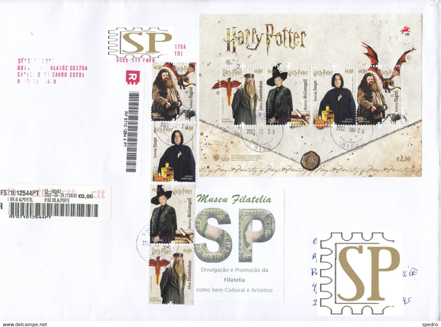 Portugal 2019 Harry Potter Albus Dumbledore Minerva McGonagall Severus Snape Rubeus Hagrid Warner Bros - Briefe U. Dokumente