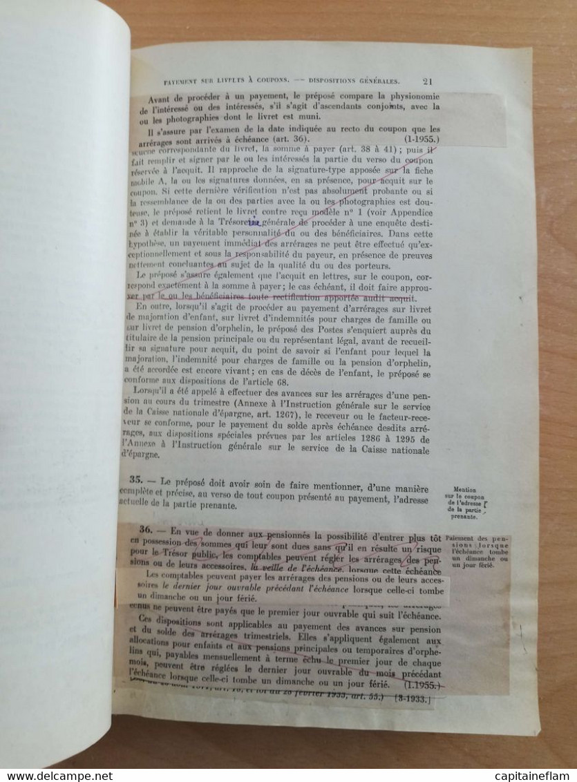 L84 - 1931 Instruction Générale Des Postes Et Des Télégraphes   XIIIe Fascicule (services Financiers) (pas De Couv) - Postal Administrations