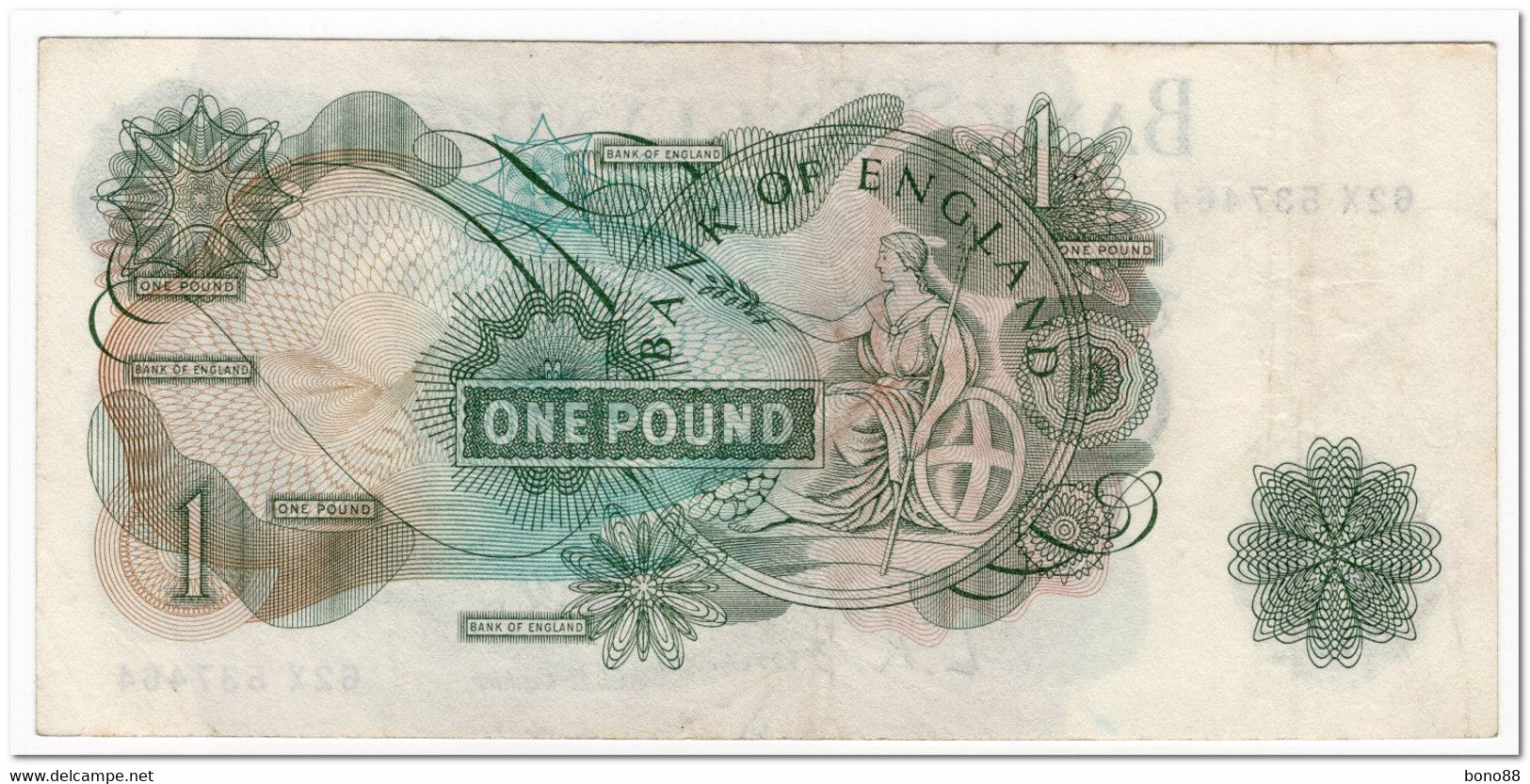 GREAT BRITAIN,ENGLAND,1 POUND,1960-61,P.374a,VF - 1 Pound