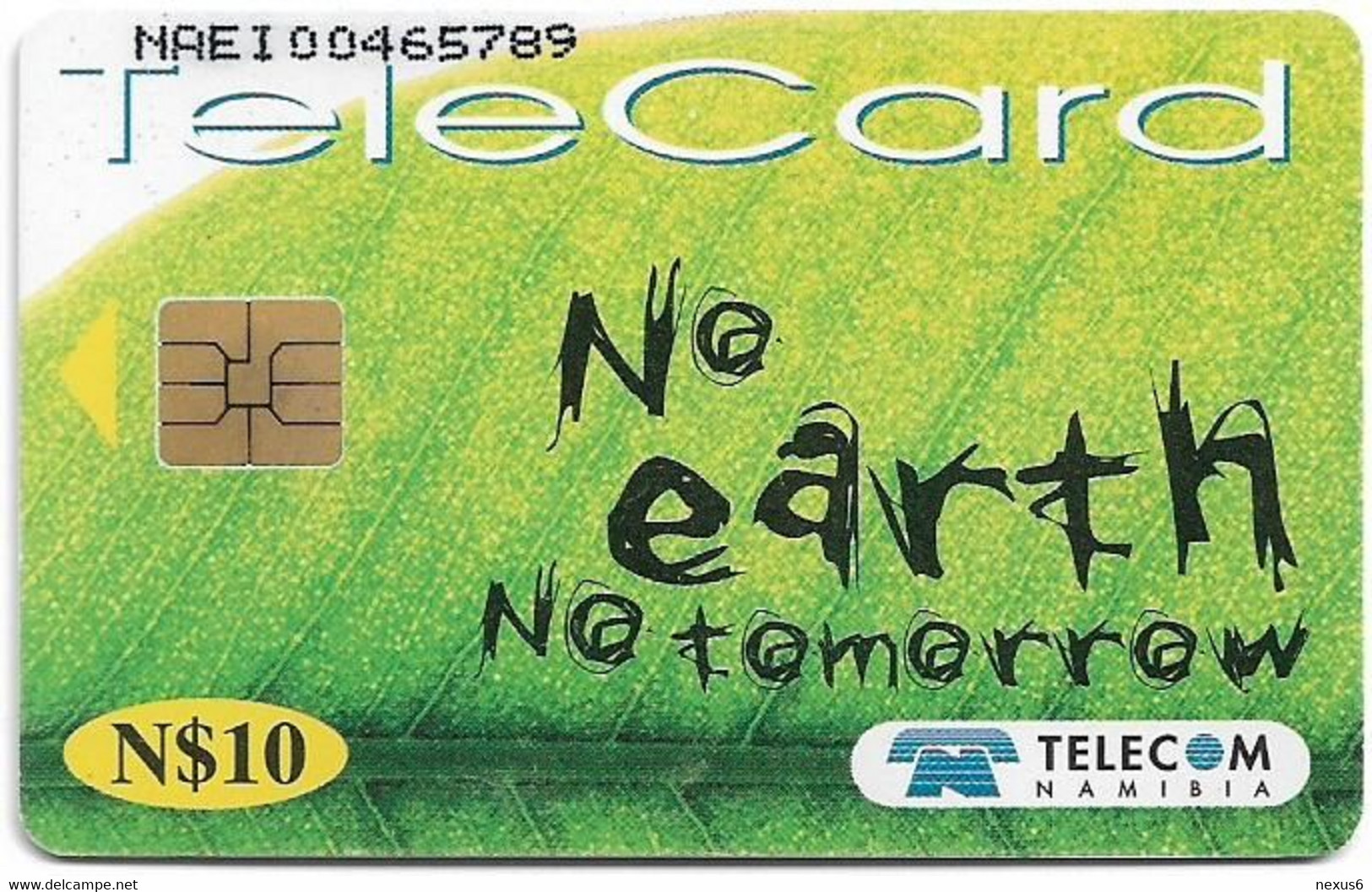 Namibia - Telecom Namibia - No Earth, No Tomorrow, Air Pollution, 10$, 2000, Used - Namibia