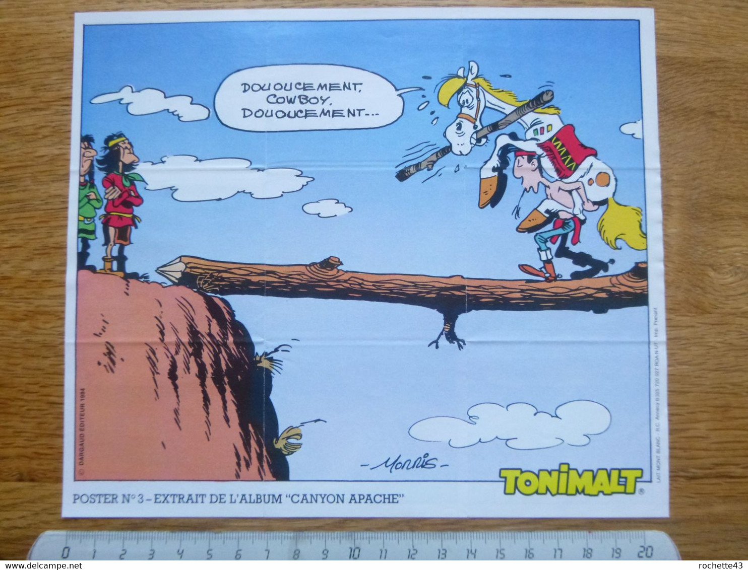 Poster LUCKY LUKE Publicite TONIMALT 1984 Document Original - Illustrateur MORRIS - N° 3 - Partie De Dés - Lucky Luke