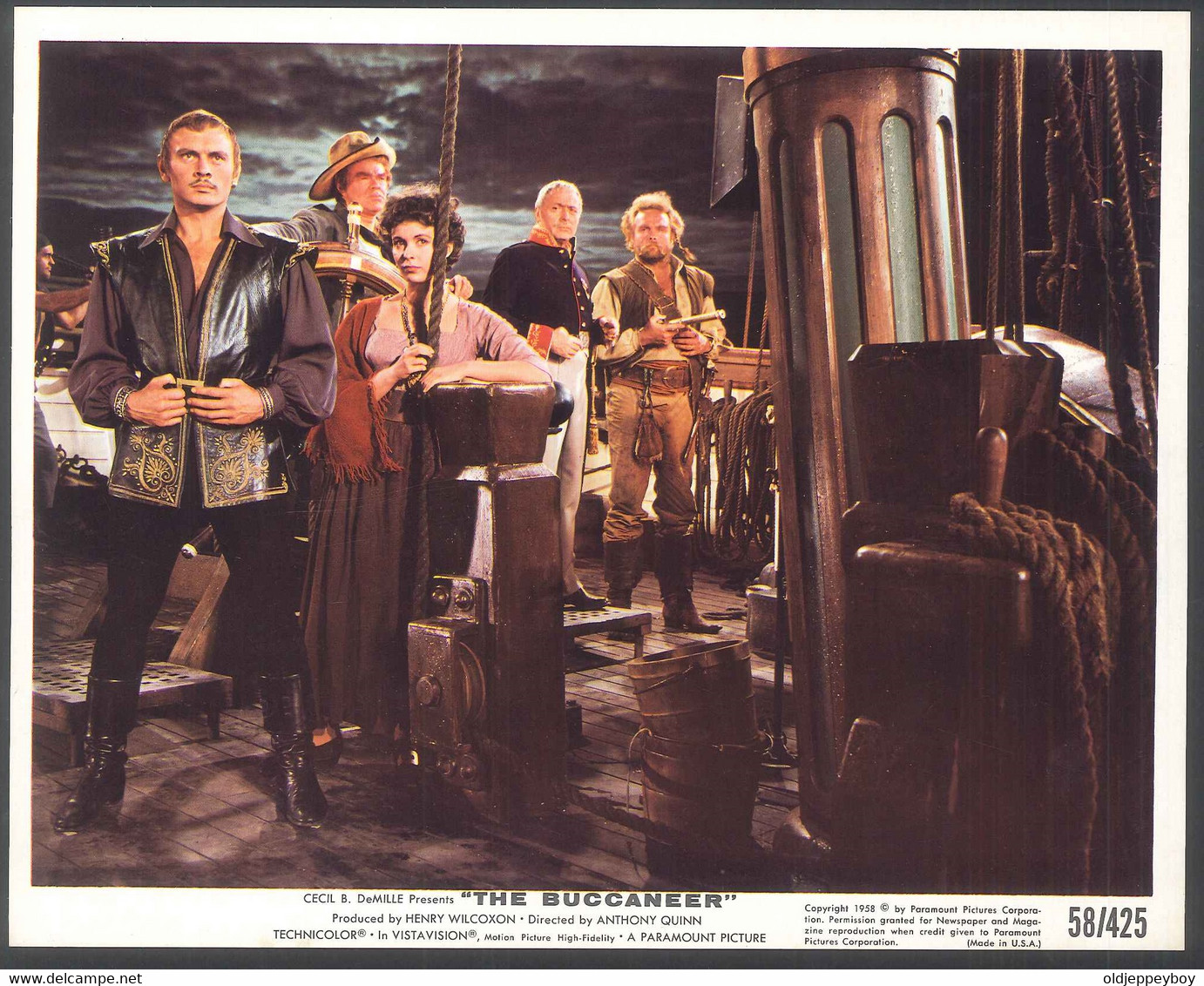 THE BUCCANEER Original 1958 Color Lobby Still Photo YUL BRYNNER/INGER STEVENS - Photographs