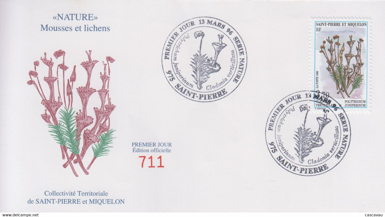 Enveloppe   FDC   1er   JOUR    SAINT  PIERRE  Et  MIQUELON    Flore   1996 - FDC