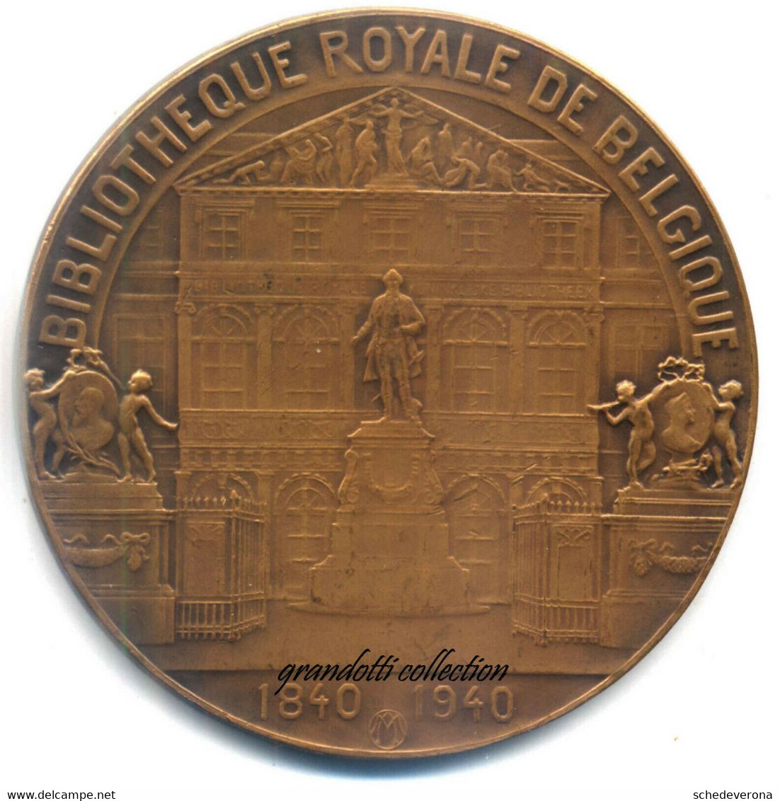 BIBLIOTECA REALE DEL BELGIO 1940 MEDAGLIA CENTENARIO BIBLIOTHEQUE ROYALE - Professionali / Di Società