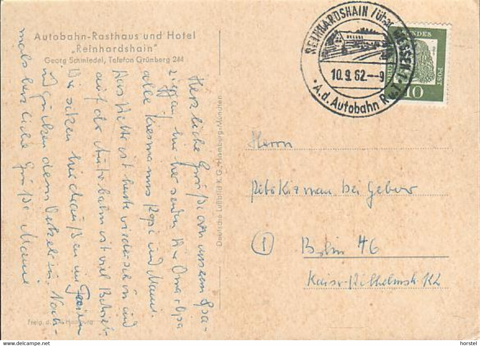 D-35305 Grünberg - Bundesautobahn-Rasthaus  "Reinhardshain" - Luftbild - Nice Stamp - Schöner Werbestempel ! - Gruenberg