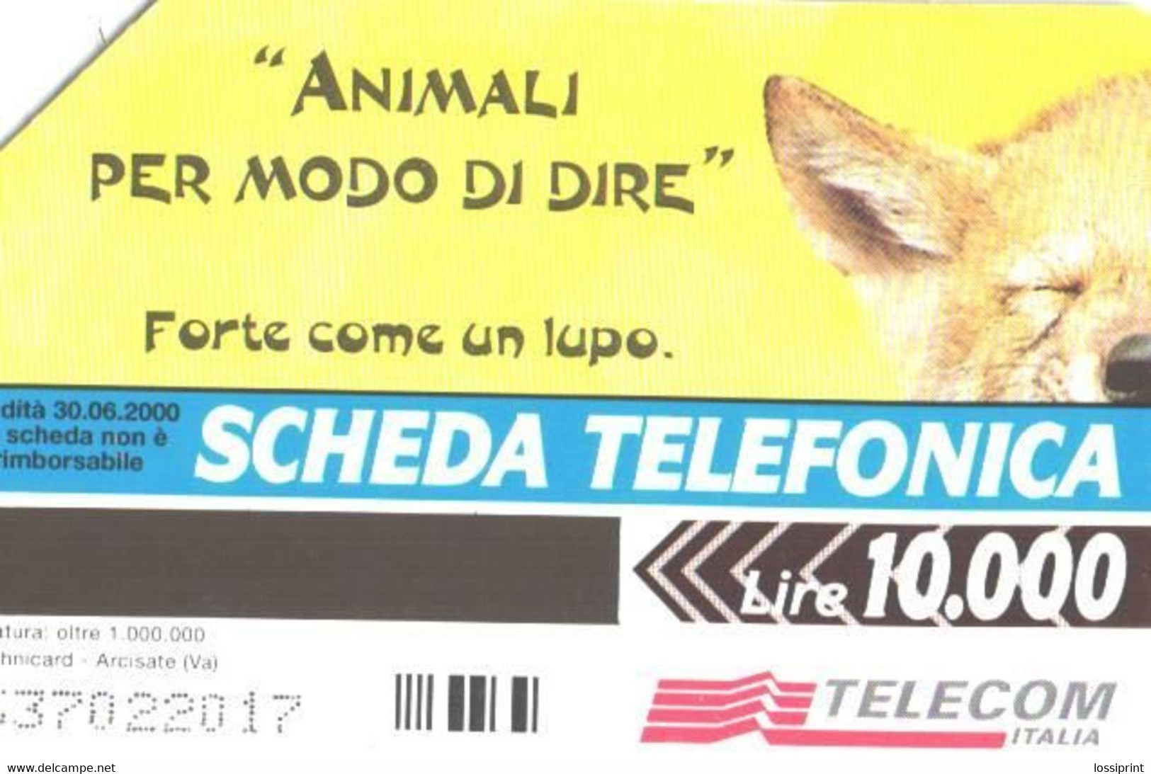 Italy:Used Phonecard, Telecom Italia, 10000 Lire, Fox, 2000 - Public Themes