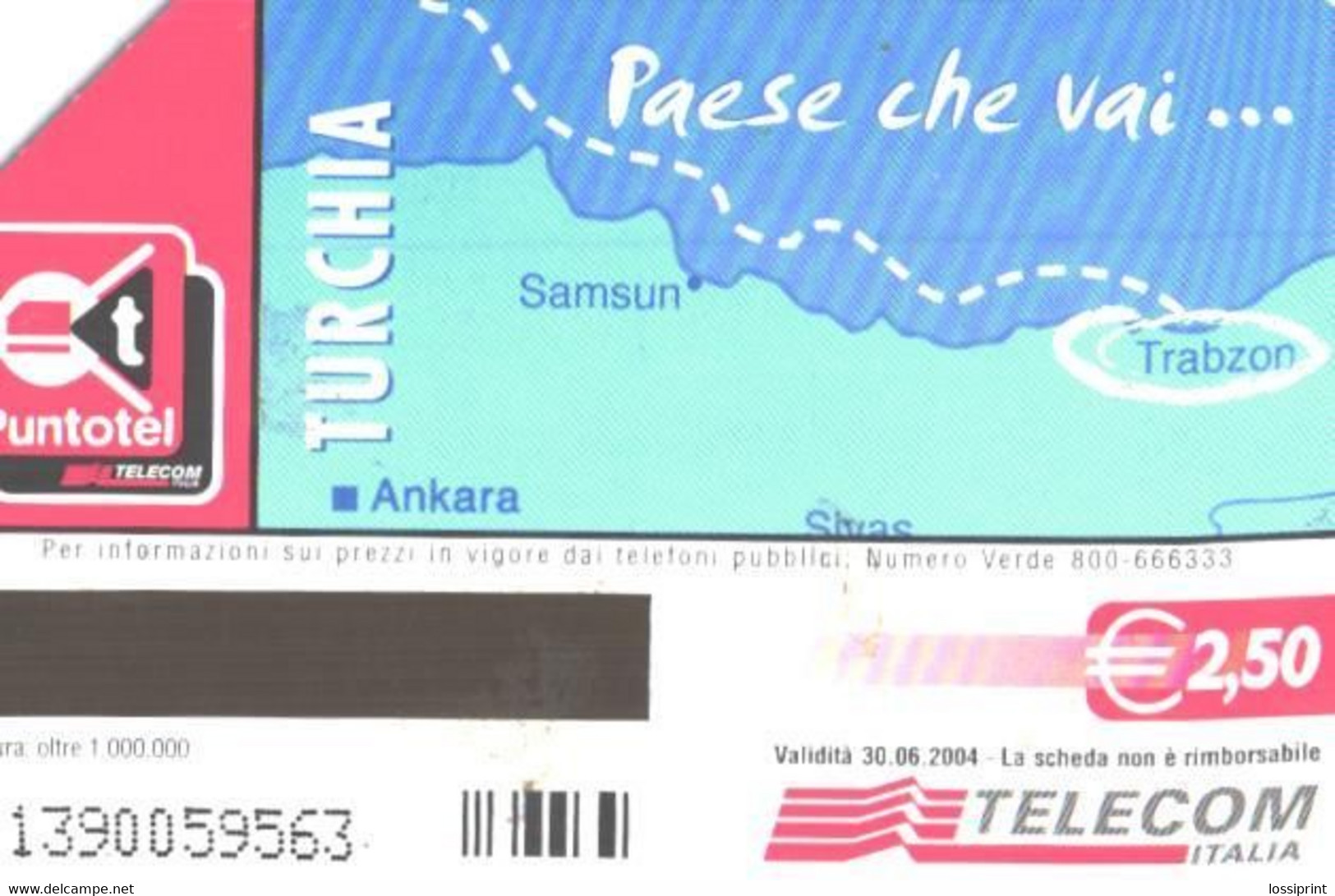 Italy:Used Phonecard, Telecom Italia, 2.50 EUR, Sailing Ship, 2004 - Publieke Thema