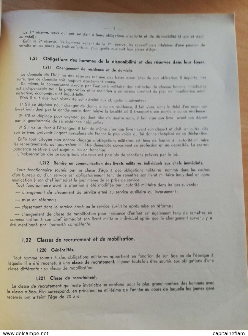 L132 - 1951 Instruction Générale Sur Le Service Des PTT PZ PZ1 Personnel Recrutement Et Organisation Des Forces Armées - Postal Administrations