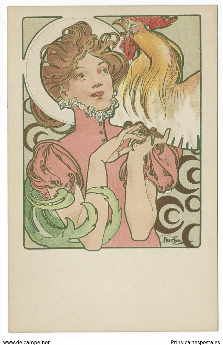 CPA Mucha Femme Au Coq - Mucha, Alphonse