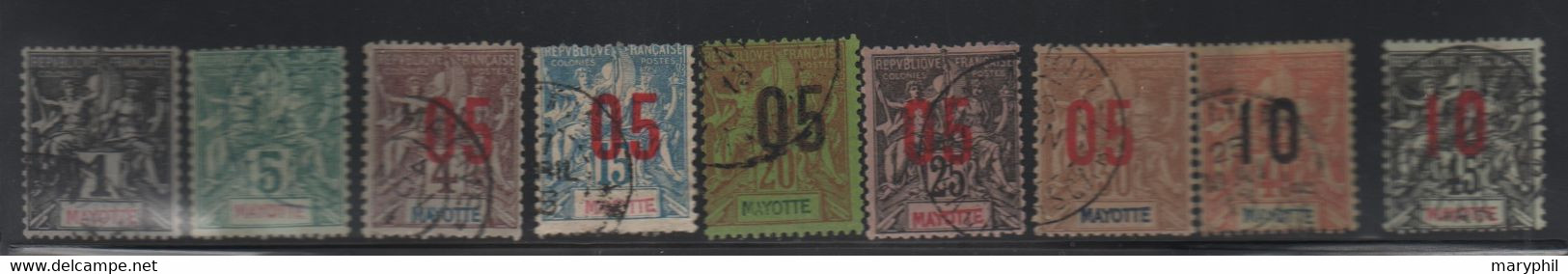 MAYOTTE  - LOT DE TIMBRES OBLITERES    - Cote 21,00 Euros - Oblitérés