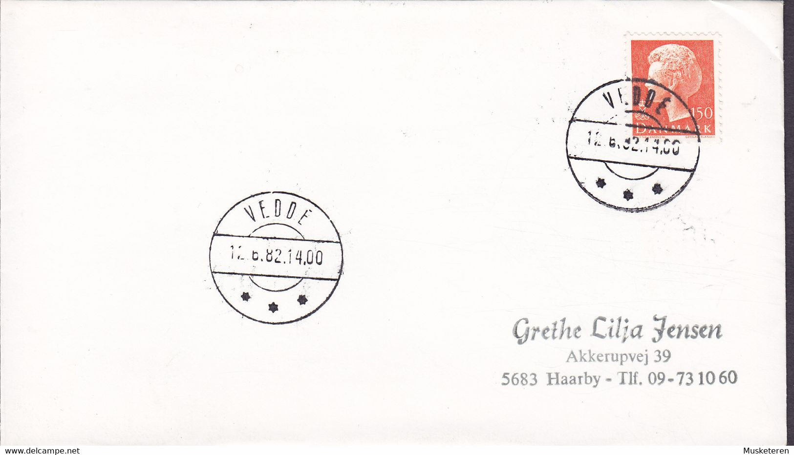 Denmark Brotype IId VEDDE (NO Common Cancel) 1979 Cover Brief (Cz. Slania) Stamp - Cartas & Documentos