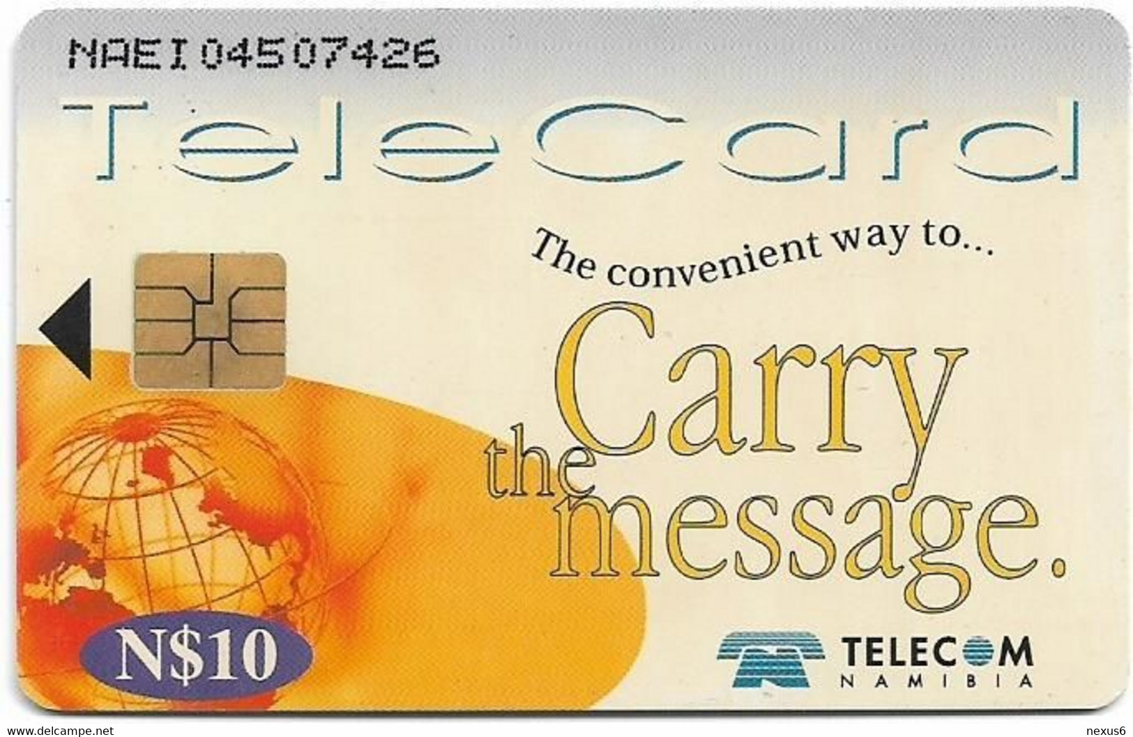 Namibia - Telecom Namibia - Carry The Message, Circuit Board, Solaic, 10$, Used