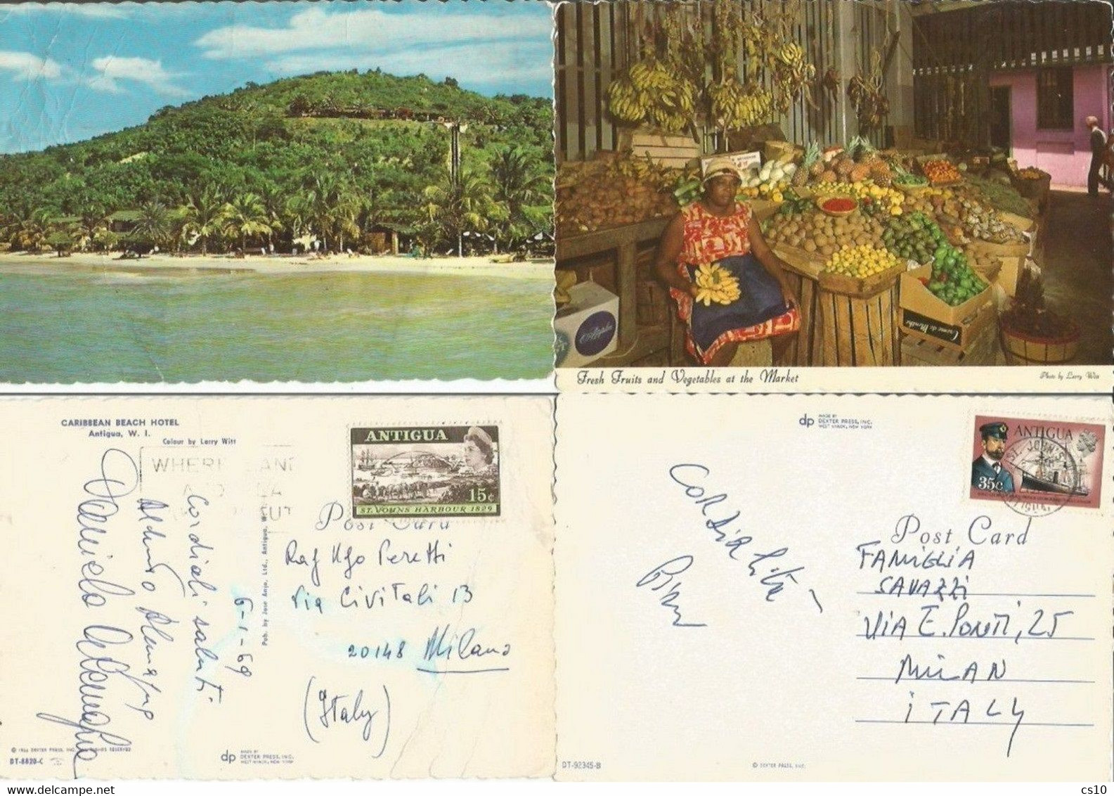 Antigua & Barbuda Nice Lot #7 Pcard Used 1971/1999 With Nice Views - Antigua Und Barbuda