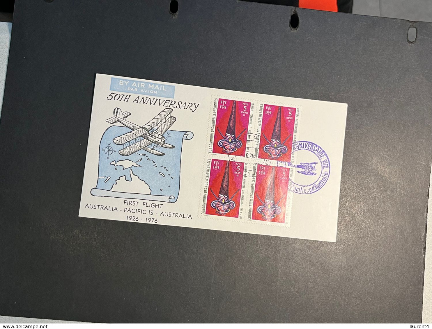 (3 Oø 28) 50th Anniversary Of First Flight - Australia - Pacific Islands - Australia - 1976 (New Hebrides Islands) - First Flight Covers