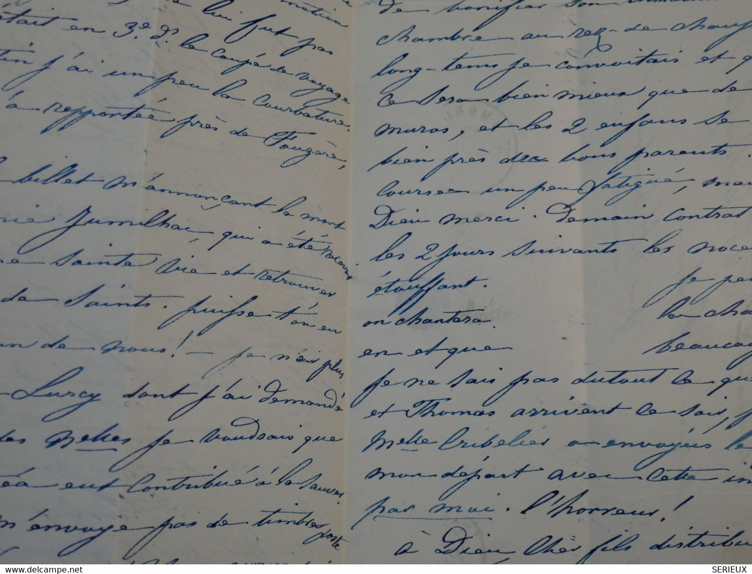 BO5 FRANCE  BELLE LETTRE AU COMTE DE  BRISSAC  1857  PARIS AU CHATEAU DE ROBIAC +N°14  +AFFRANCH. INTERESSANT - 1853-1860 Napoleone III