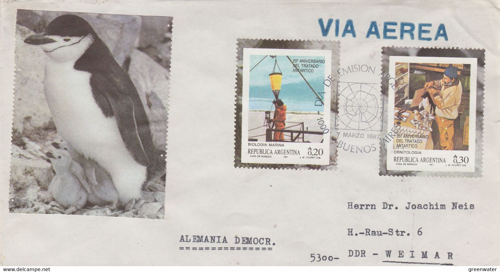 Argentina 1987 25th. Ann. Antarctic Treaty 2v FDC (TA199) - Antarctic Treaty