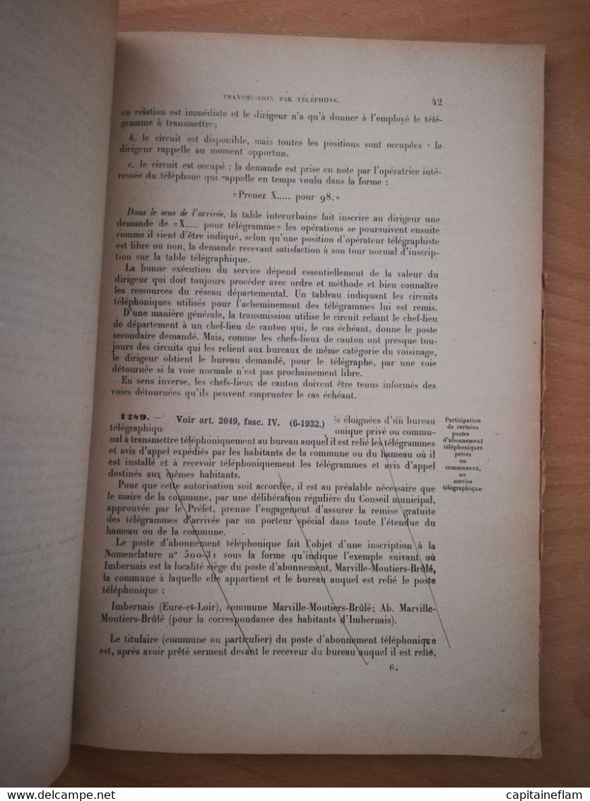 L81 - 1930 Instruction T Des Bureaux Télégraphiques -Fascicule III (organisation Du Réseau, Marche Des Télégrammes PTT - Administrations Postales