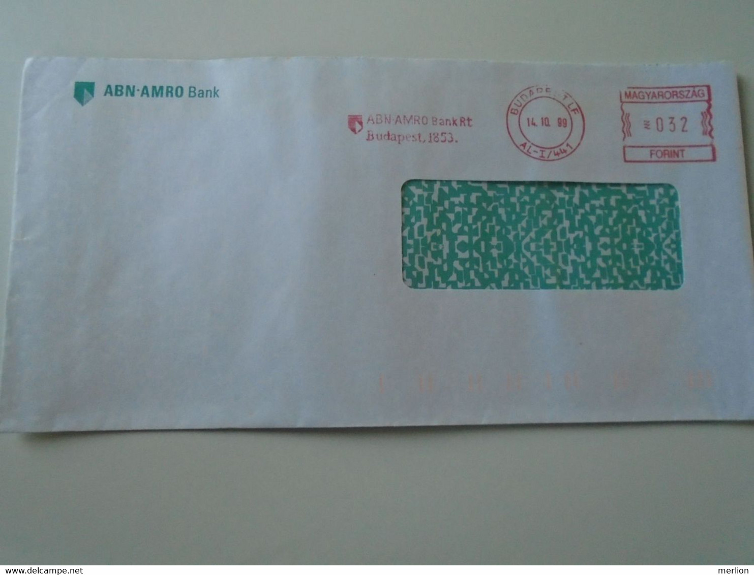 AD00012.115  Hungary Cover  -EMA Red Meter Freistempel-  Ca 1999   ABN AMRO  Bank - Automaatzegels [ATM]