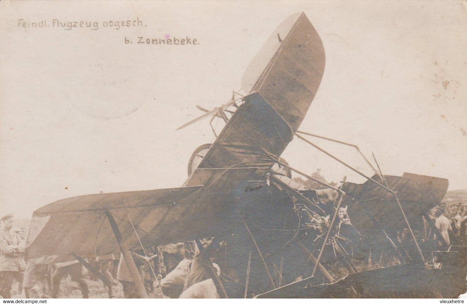 ZONNEBEKE   Ww1  Foto Kaart  Avion Accident - Zonnebeke