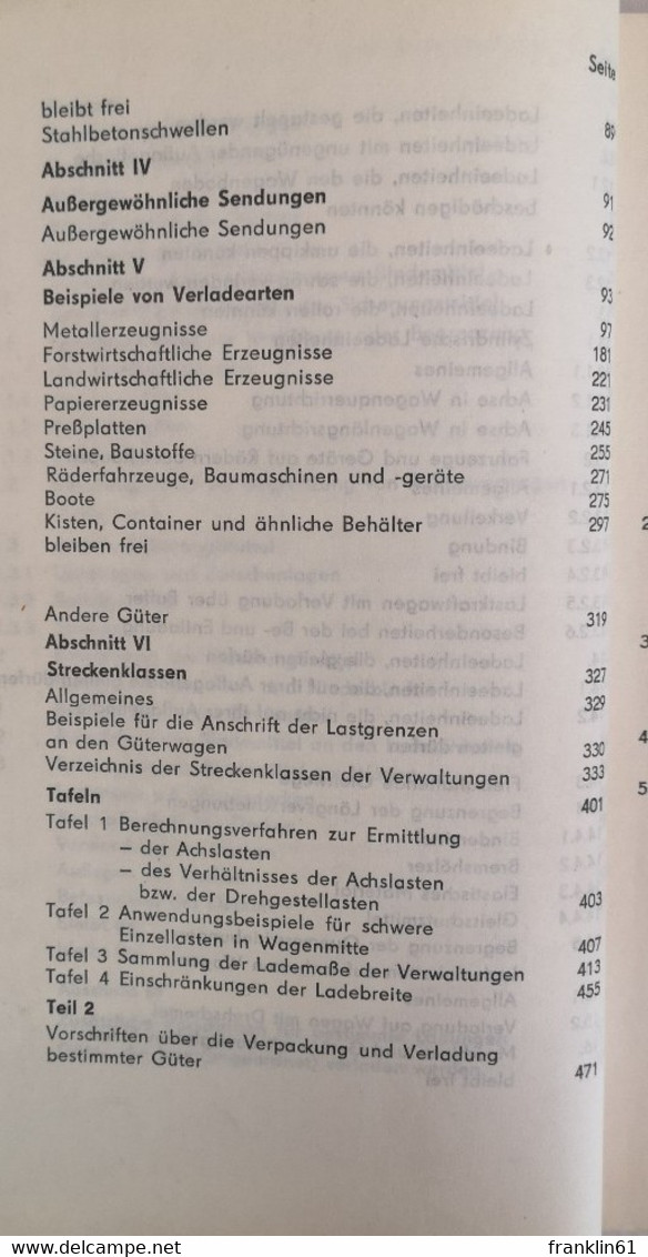Deutscher Eisenbahn-Gütertarif Heft 1b. Nr. 3 Des Tarifverzeichnisses. - Verkehr