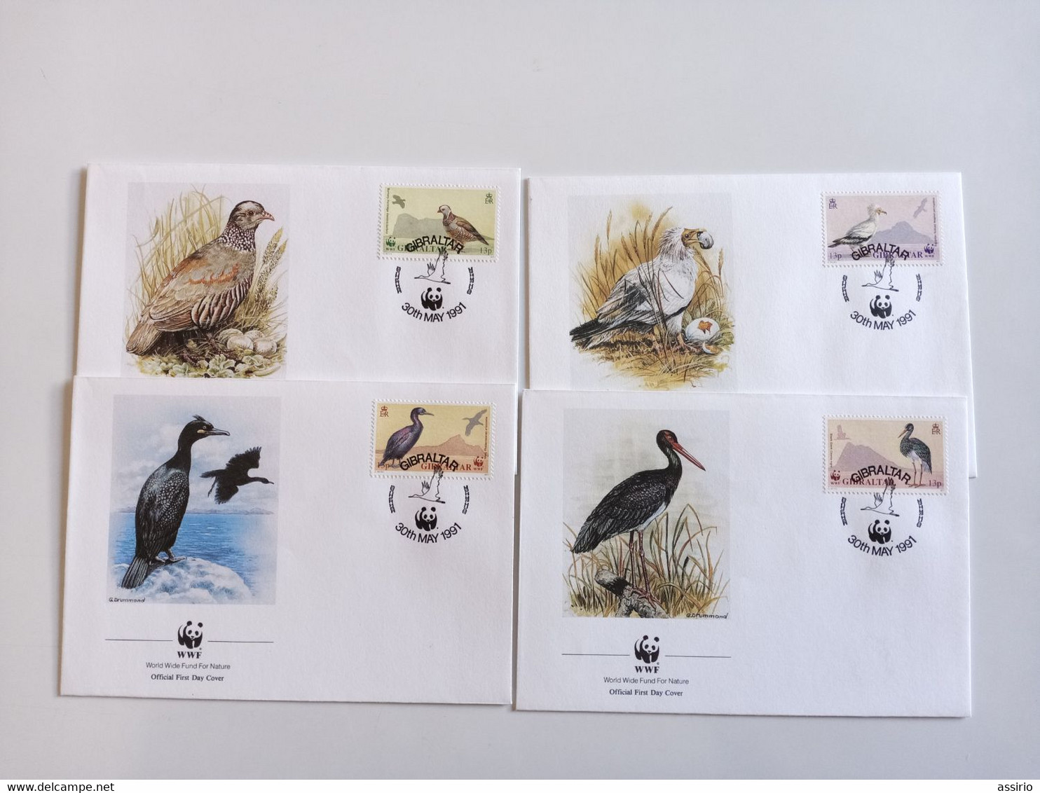 Temas -Aves 4 FDC Com Carimbos Diferentes - Pernice, Quaglie