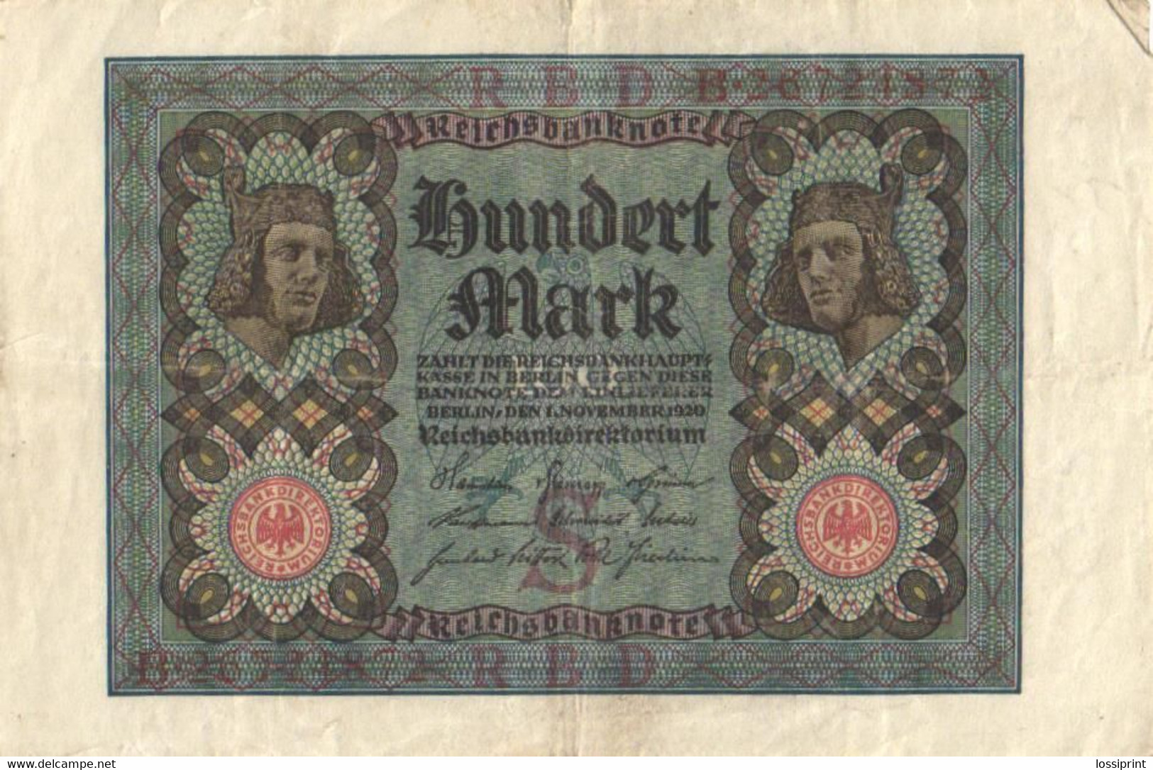 Germany:100 Marks 1920 - 100 Mark