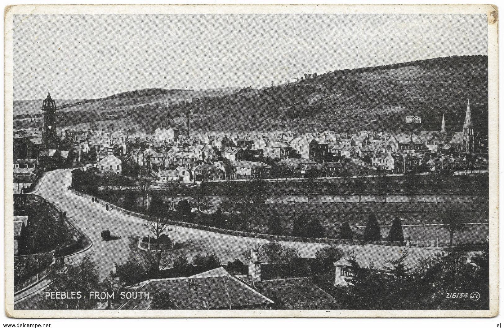 Peebles From South - Unused C1940 - Valentine & Sons - Peeblesshire