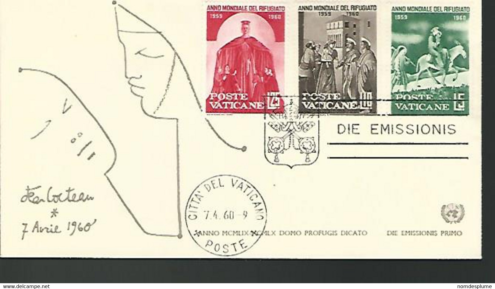 57696) Vatican FDC   7.4.60  Postmark Cancel - Briefe U. Dokumente