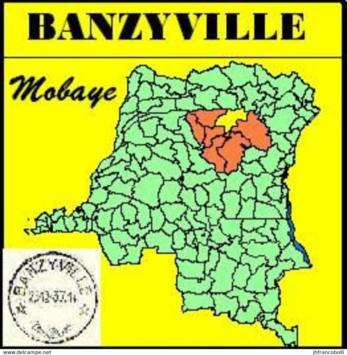 BANZYVILLE BELGIAN CONGO / CONGO BELGE CANCEL STUDY [1] WITH COB 299+191-A [ 2 STAMPS ] - Variétés Et Curiosités