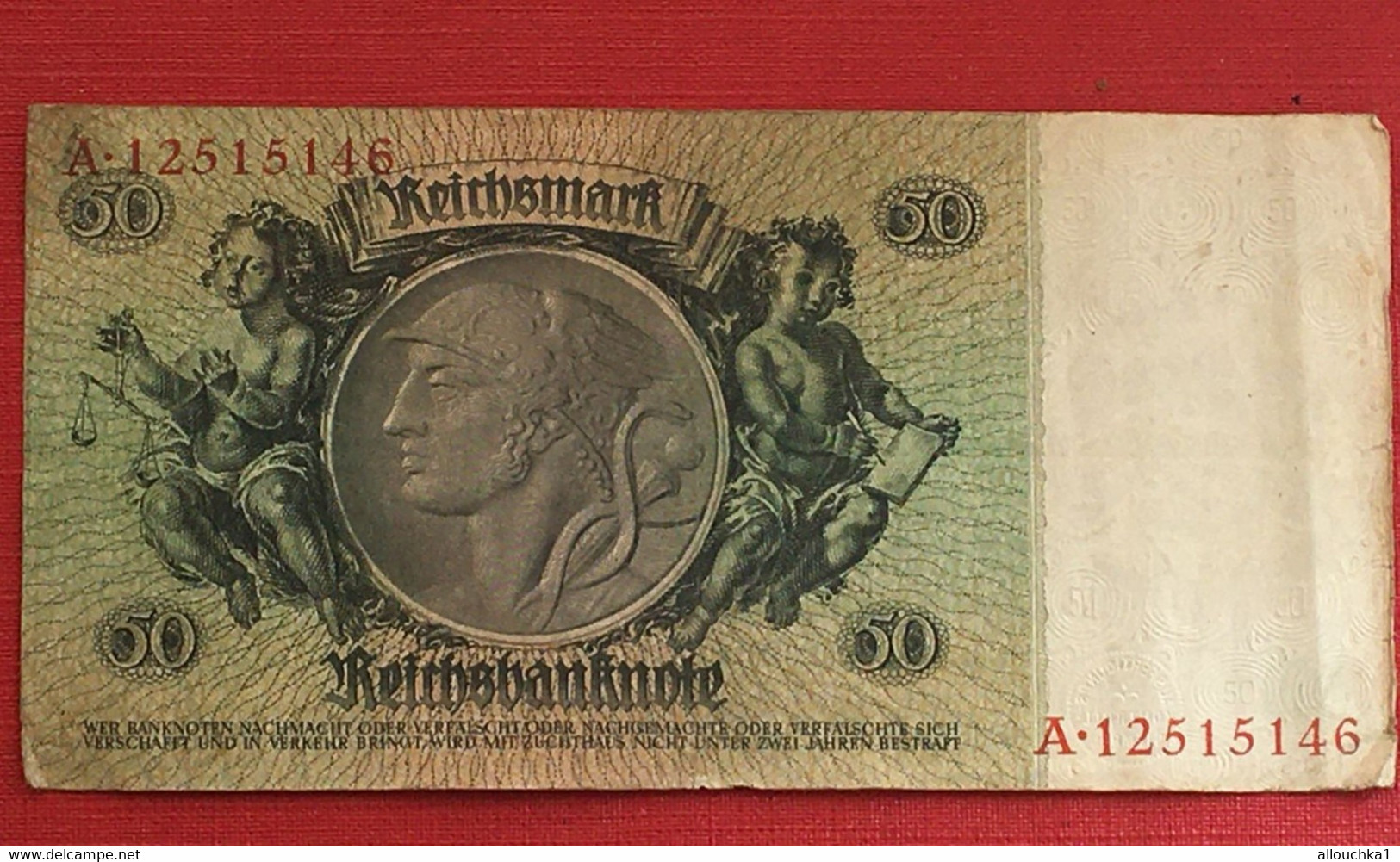 Deutschland 50 Reichsmark Reichsbanknote 30.März 1933 50 Reichsmark Banknote 30.03.1933 Gebraucht-Bilet Banque Allemagne - 50 Mark