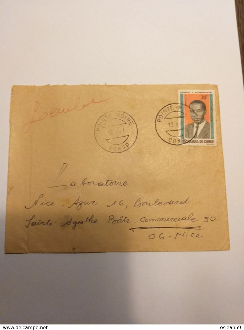 De Pointe Noire Le 12/06/1967 Vers Nice. - Storia Postale