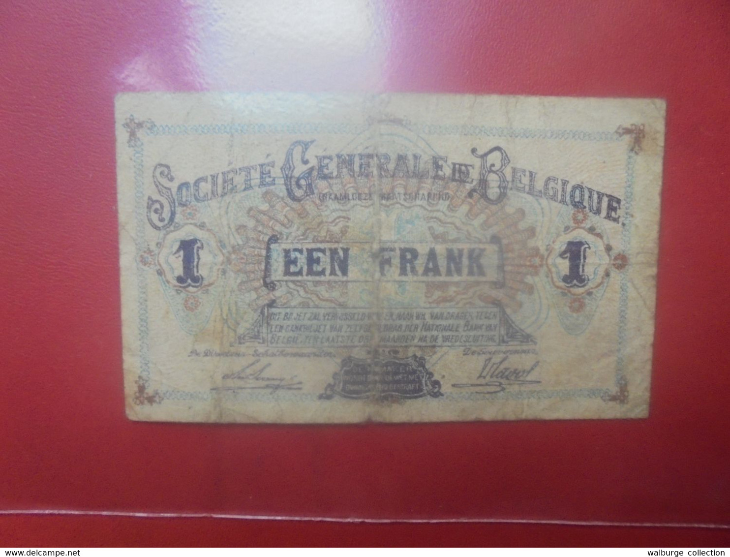 BELGIQUE 1 Franc 1918 Circuler (B.29) - 1-2 Francs