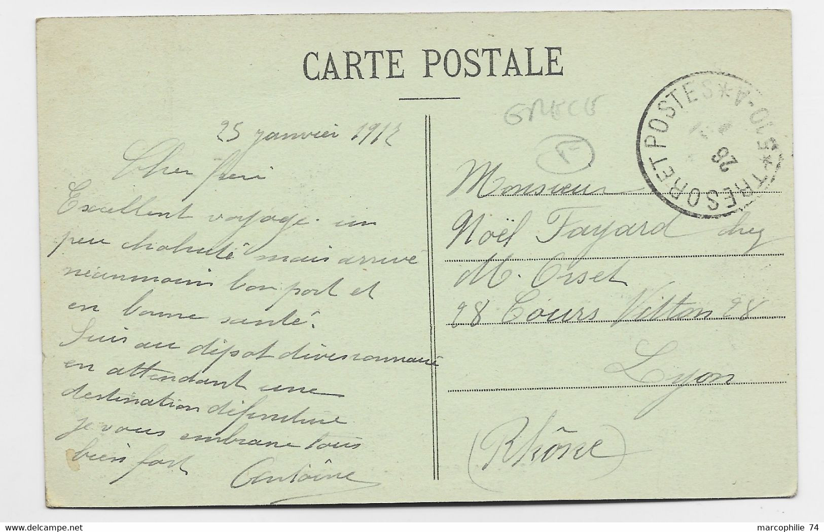 GRECE CARTE SALONIQUE PREFECTURE + DEPOT DE LA 17E DIVISION COLONIALE 1917 - Lettres & Documents