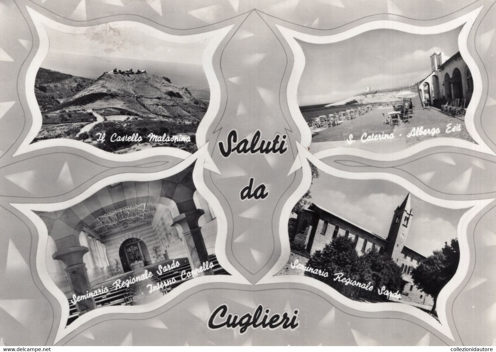 SALUTI DA CUGLIERI - VEDUTE - CARTOLINA FG SPEDITA NEL 1958 - Oristano