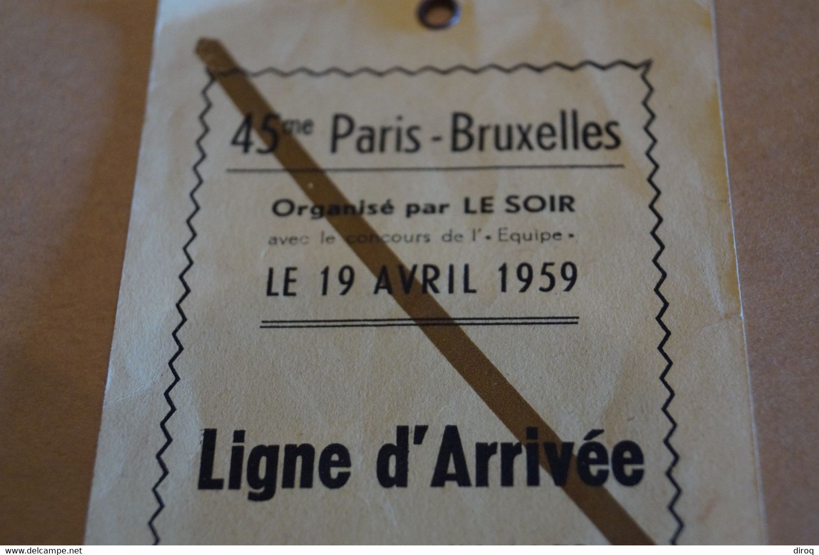 1959,Cyclisme,45 Iem. Paris - Bruxelles,ligne D'arrivée,photographe,ancien Laisser Passer De Presse - Radsport