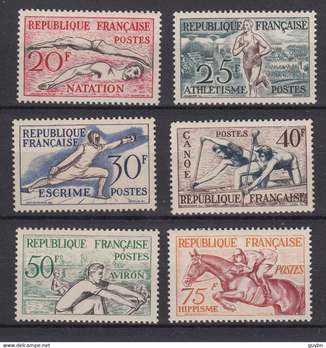 France  YT 960 / 965 ** .. Série Jeux Olympiques Helsinki 1952 .. Neuve SC ** .. Cote 90 Euro - Ete 1952: Helsinki