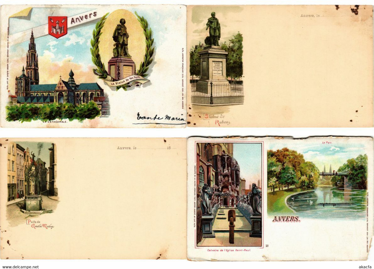 BELGIUM LITHOGRAPHY 37 Vintage LITHO Postcards Pre-1920 (L3841) - Collections & Lots