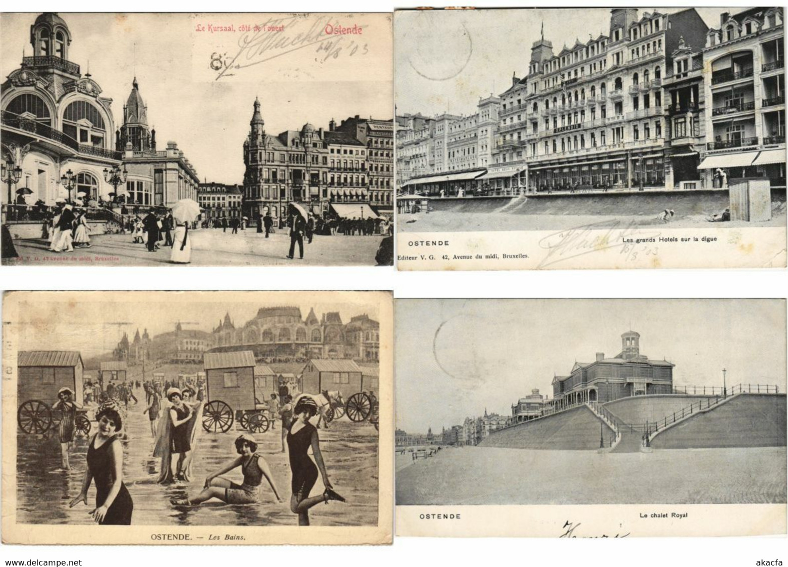 BELGIUM OSTENDE 350 Vintage Postcards Pre-1940 (L5130) - Collections & Lots