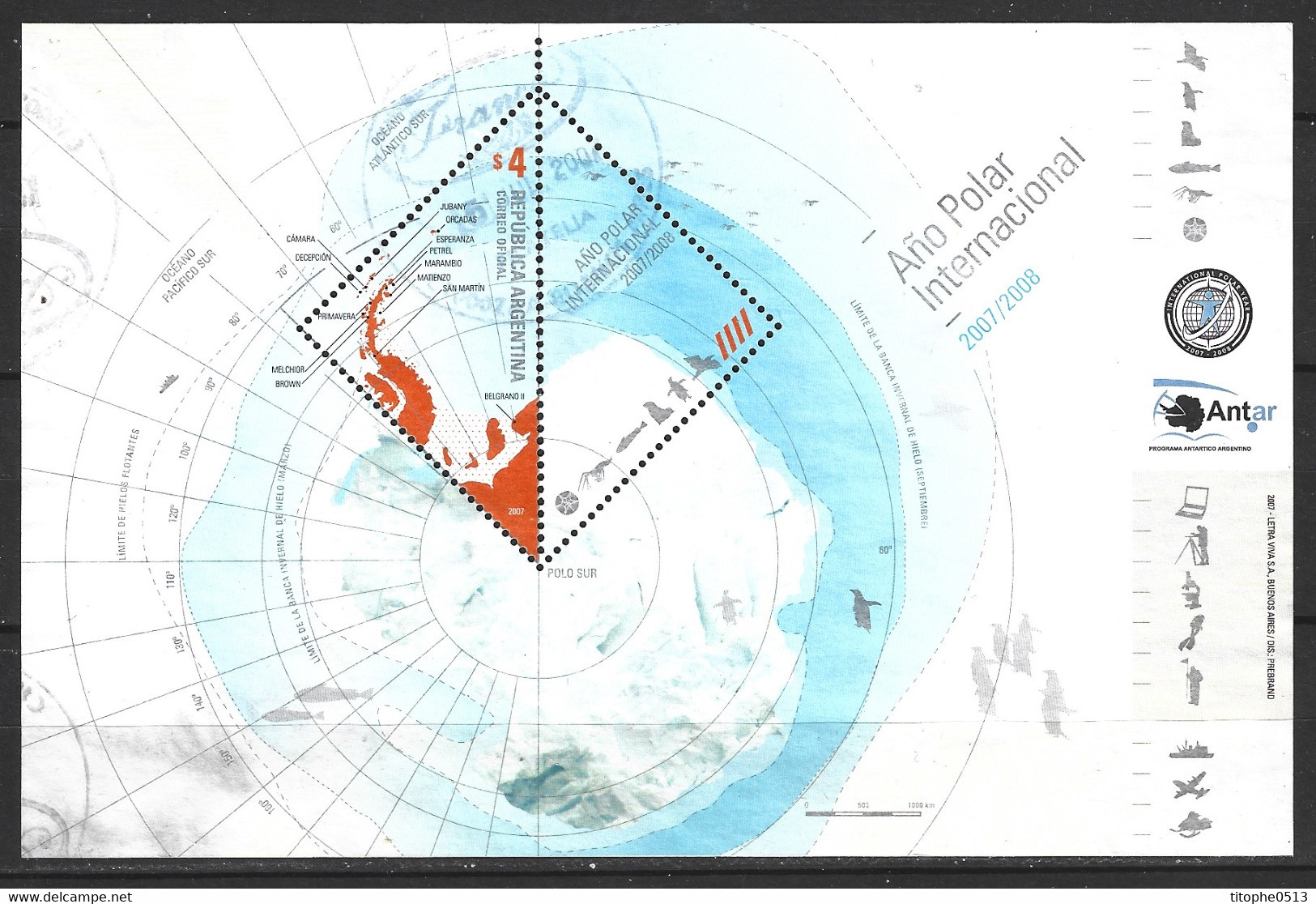 ARGENTINE. BF 93 Oblitéré De 2007. Année Polaire Internationale. - International Polar Year