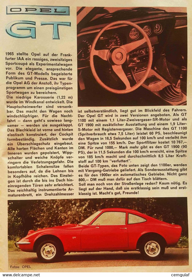 BESSY Band 144/1969 "Wenn Der Blizzard Tobt..." Opel GT  Aktionsseite - Sonstige & Ohne Zuordnung