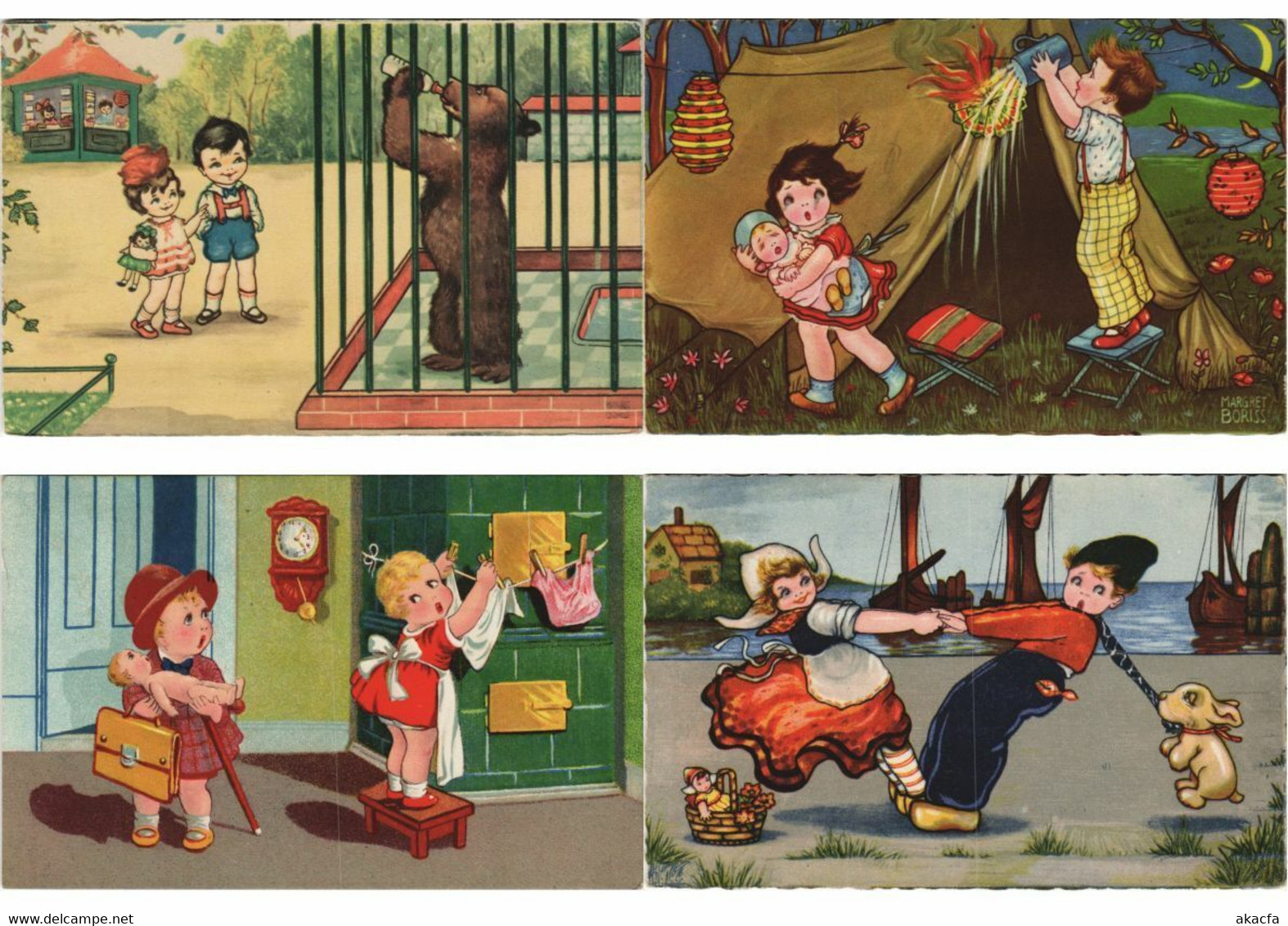 ARTIST SIGNED MARGARET BORISS CHILDREN 20 Vintage Postcards (L4247) - Boriss, Margret