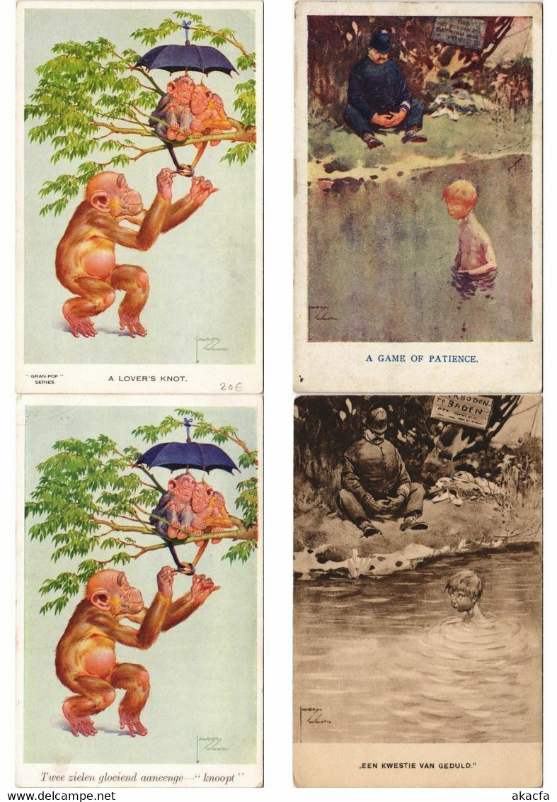 LAWSON WOOD ARTIST SIGNED 20 Vintage Postcards (L4406) - Wood, Lawson